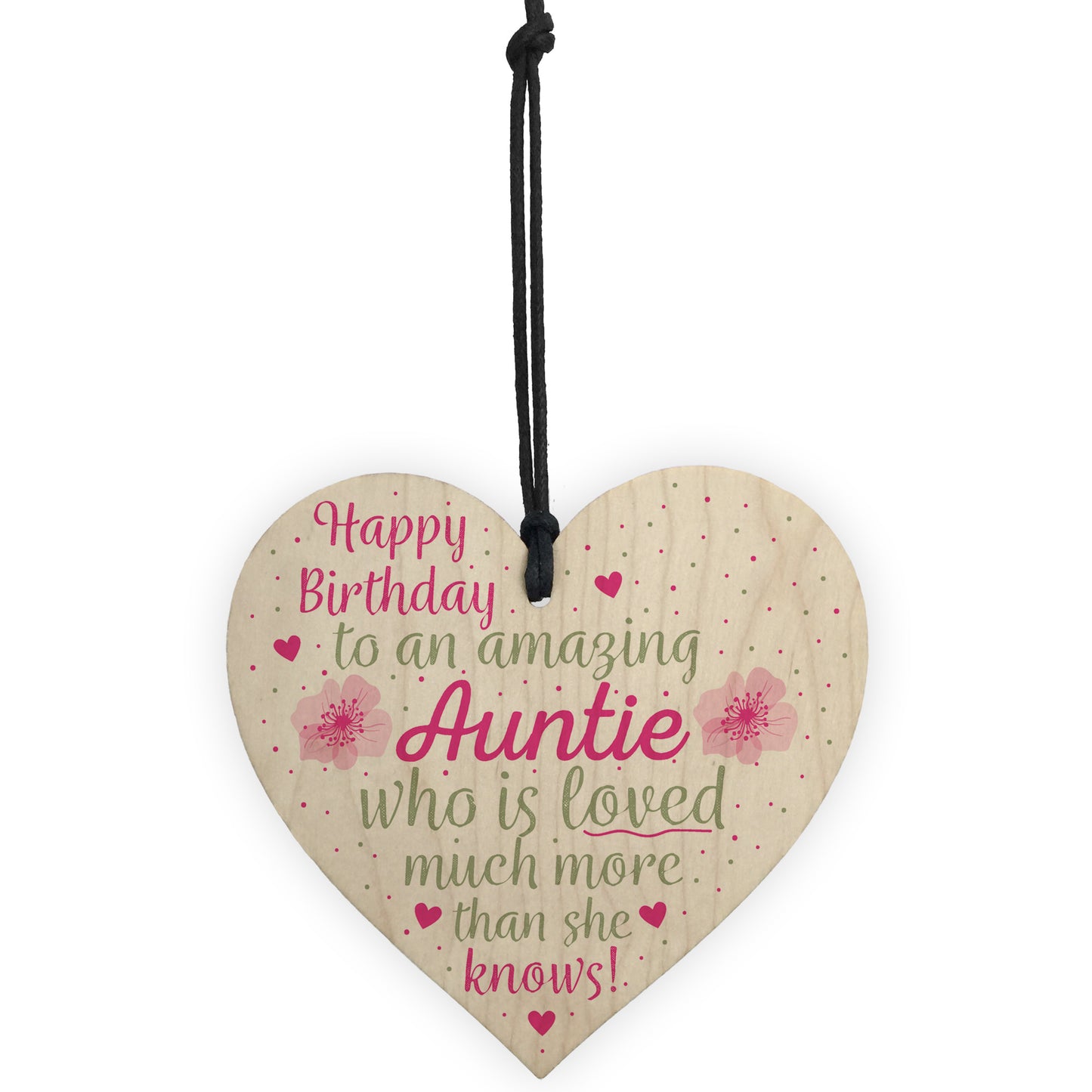 Birthday Gifts For Auntie Thank You Wooden Heart Plaque Sign