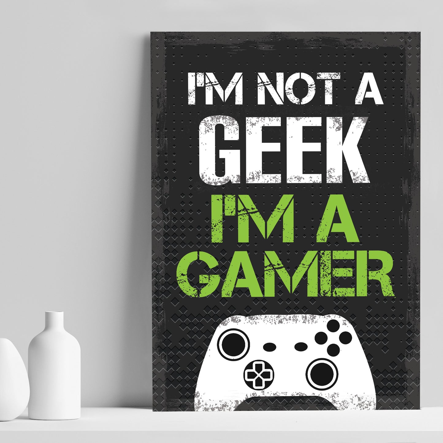 Not A Geek I'm A Gamer Black Gaming Sign For Boys Bedroom