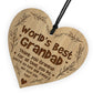 Worlds Best Grandad Gift For Birthday Christmas Engraved Heart