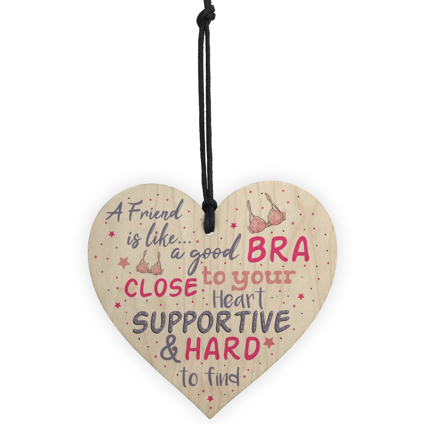 Handmade Friendship Best Friend Gift Wood Heart Thank You Plaque