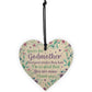 Godmother Thank You Gifts Wood Heart Christening Gift For Friend