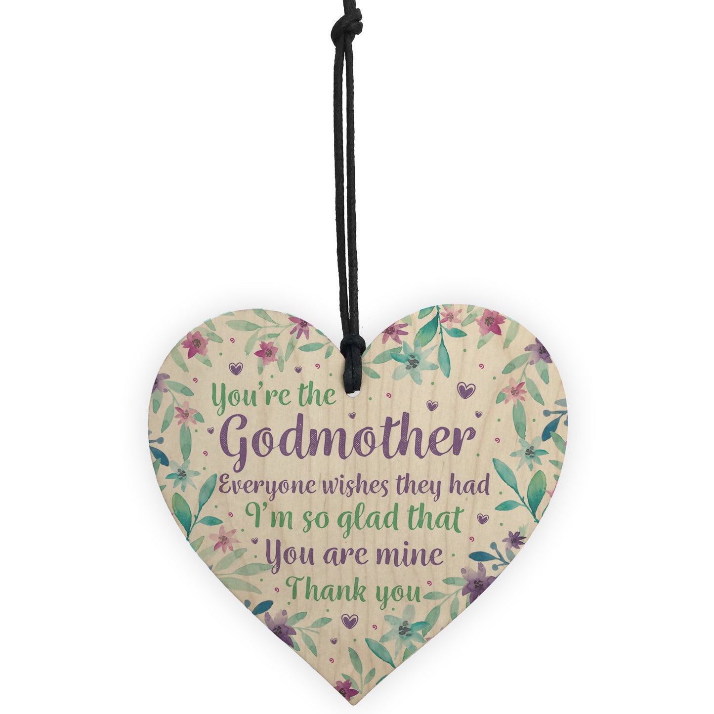 Godmother Thank You Gifts Wood Heart Christening Gift For Friend