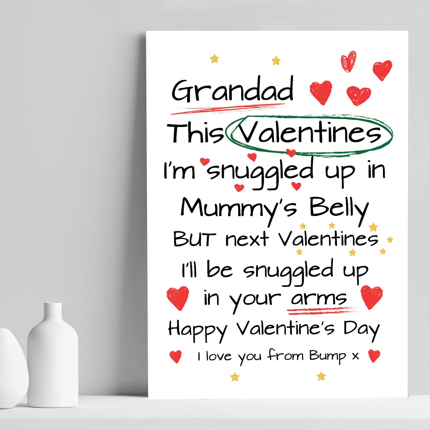 Grandad To Be Gifts For Valentines Day Gift From Bump Print
