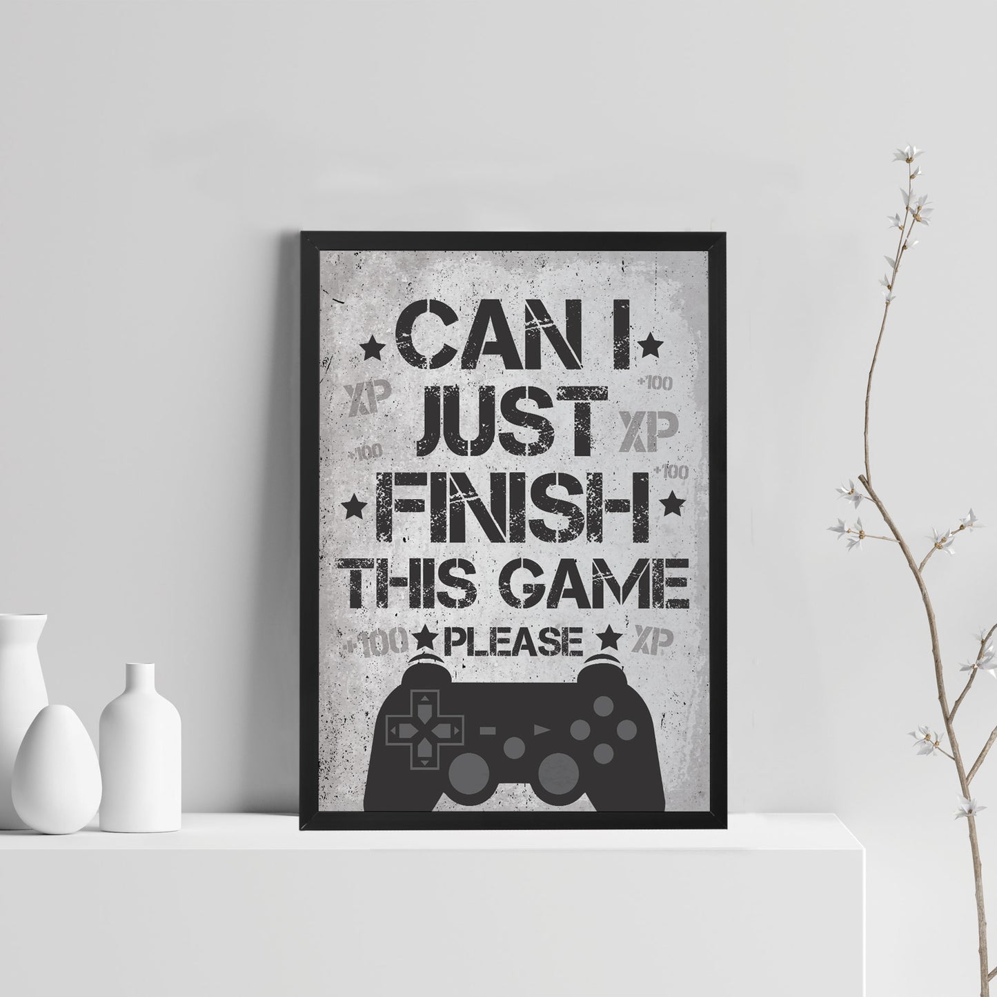FRAMED Gaming Sign For Boys Bedroom Decor Man Cave Sign