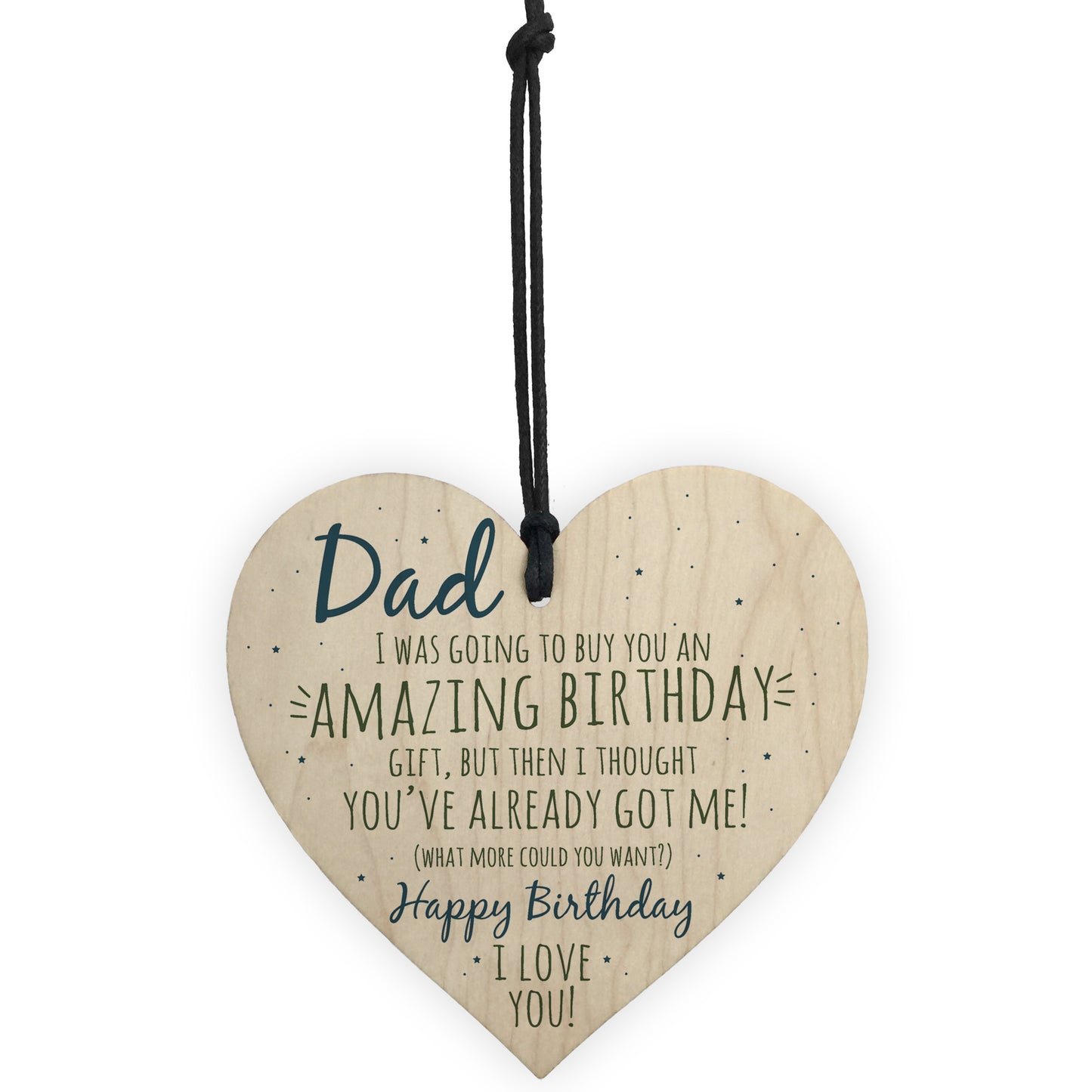 Amazing Happy Birthday Wooden Heart Dad Daddy Funny Card Baby