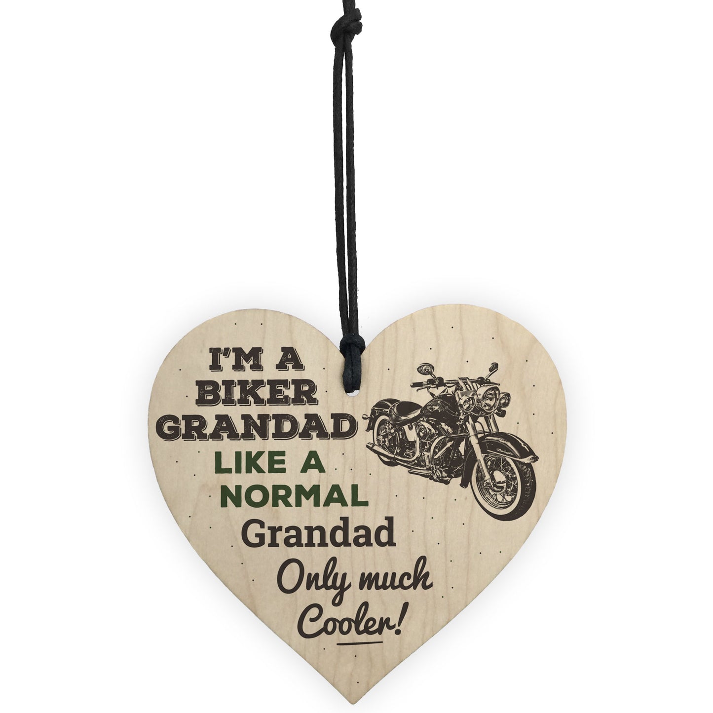 Biker Grandad Hanging Heart Plaques Sign Funny Motorcycle Gifts