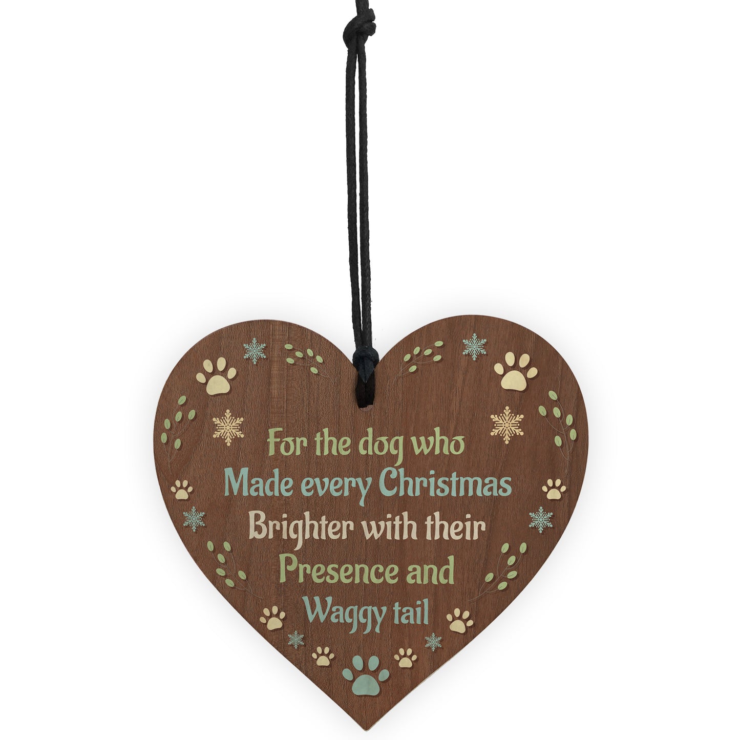 Pet Memorial For Christmas Tree Hanging Wood Bauble Dog Memorial