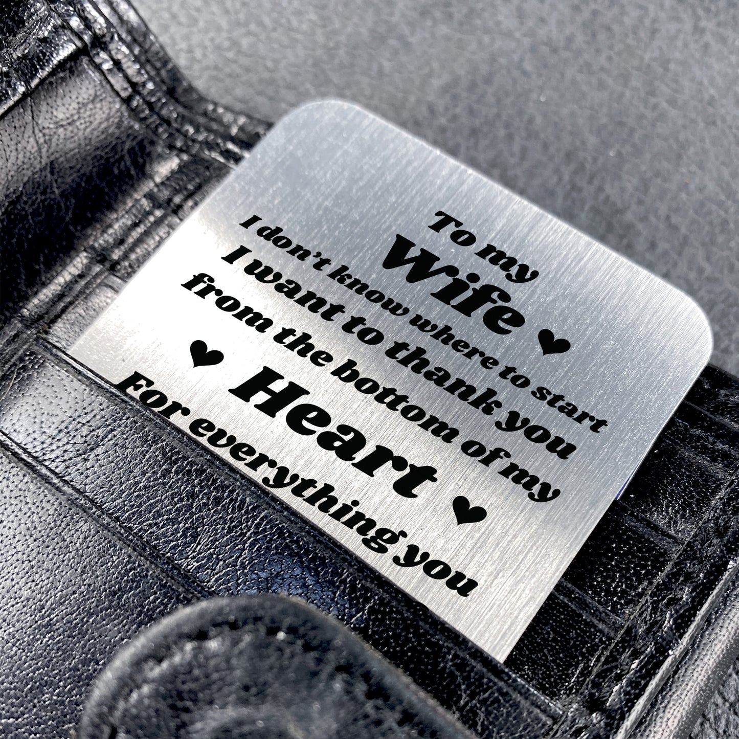 Gift For Wife For Anniversary Valentines Birthday Metal Card