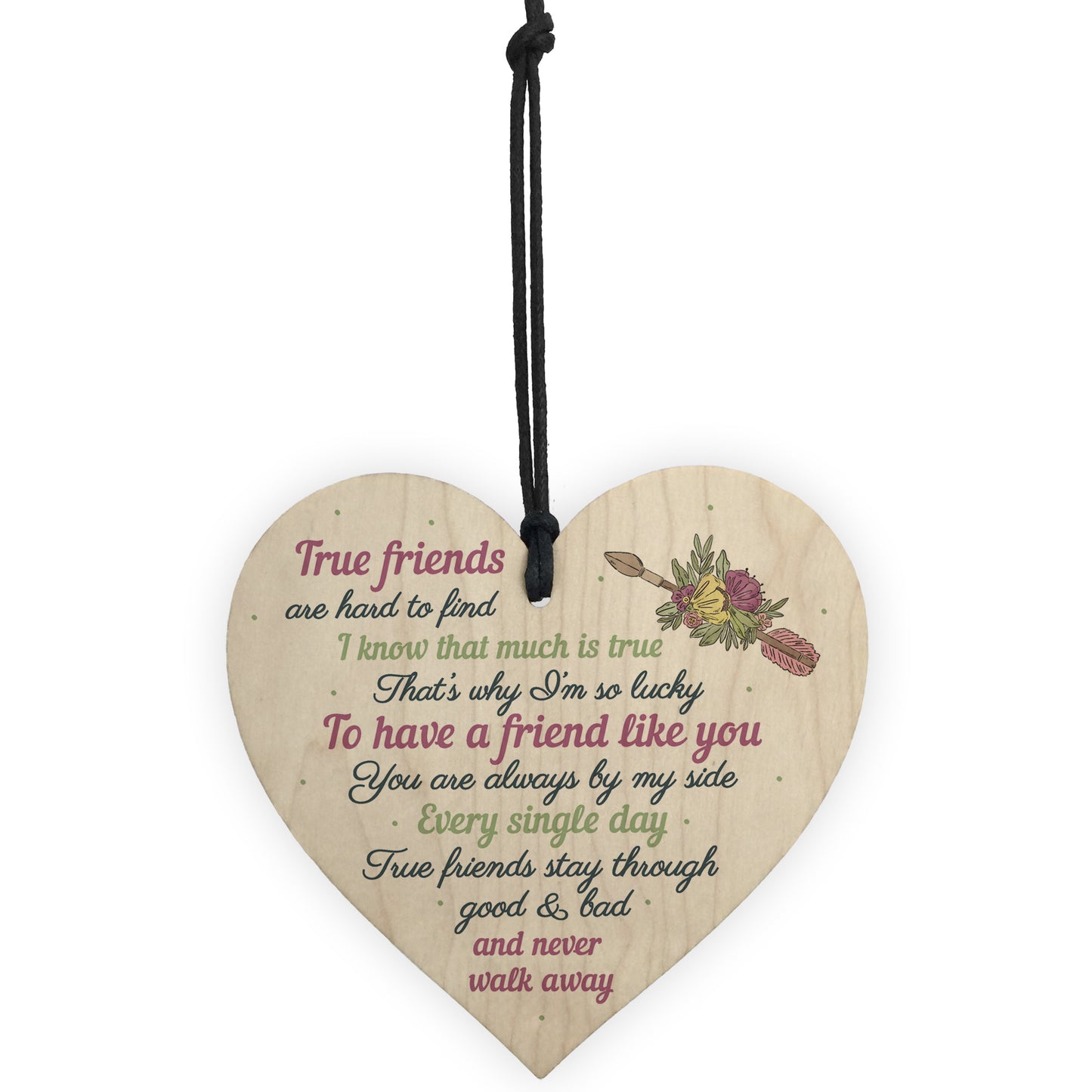 So Lucky Friendship Wooden Heart Sign Best Friend Plaque