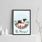 Animal Framed Nursery Prints Cow Wall Art Picture Baby Room