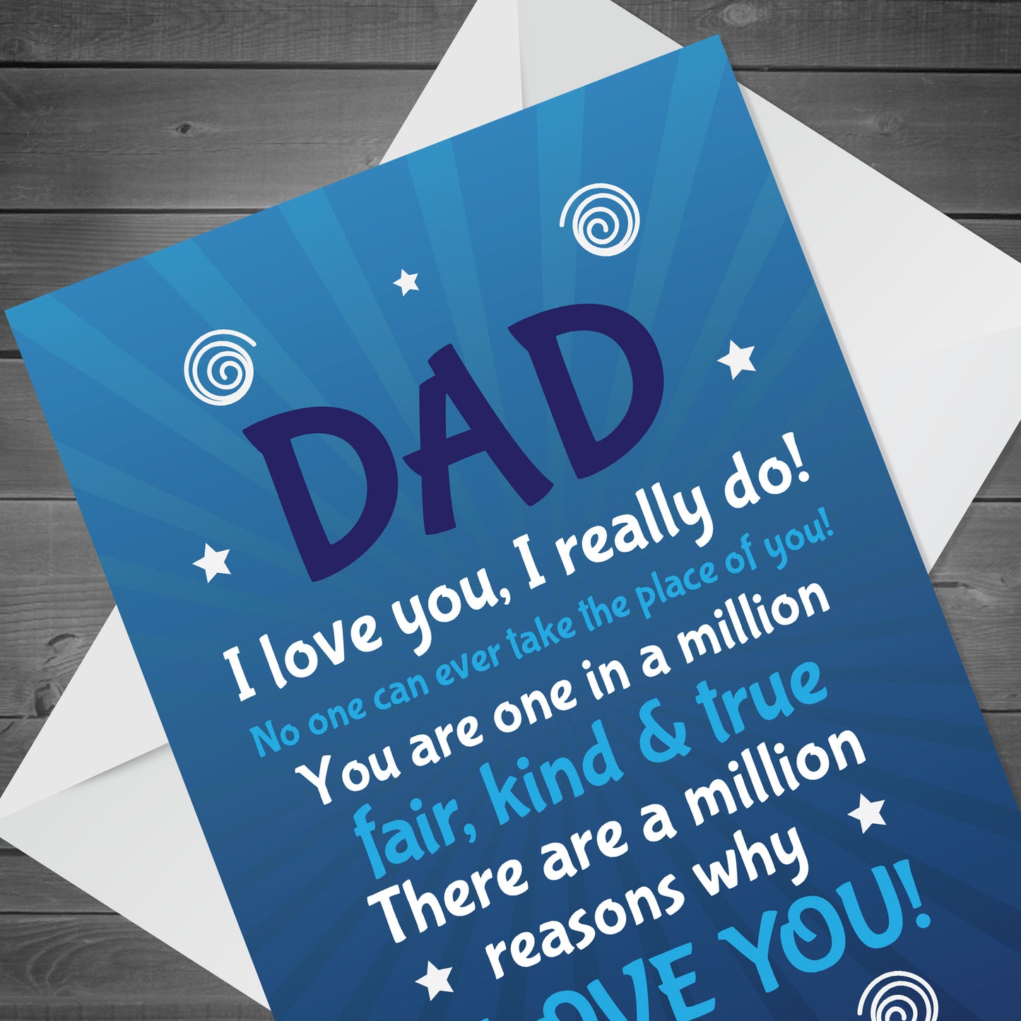 Dad Card For Birthday Fathers Day Card I LOVE YOU Card