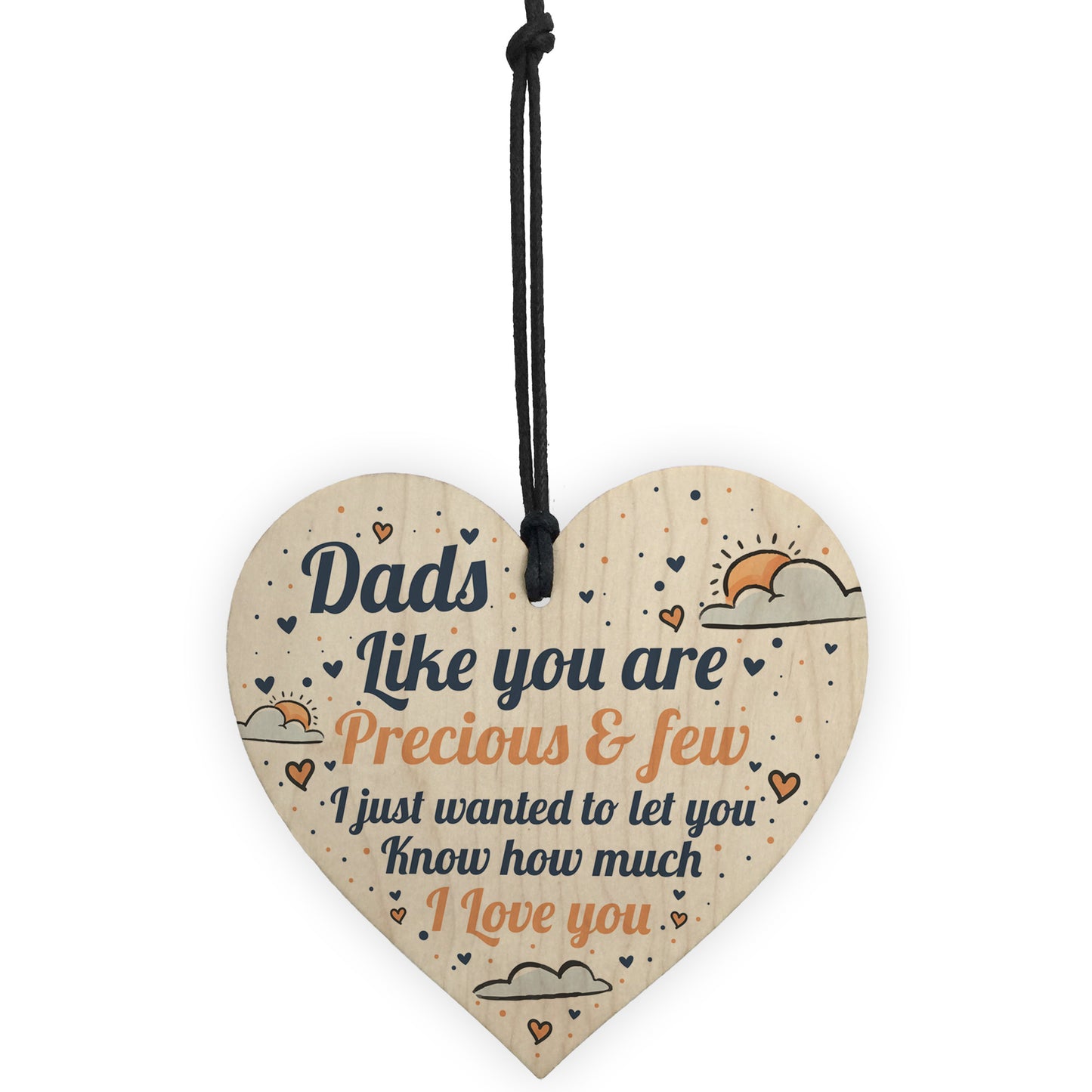 Cute Fathers Day Gift For Dad Wood Heart Birthday Gift For Dad