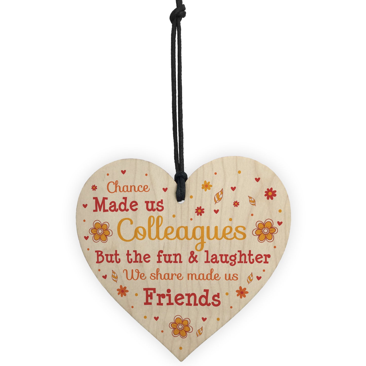 Wooden Heart Chance Made Us Colleagues Friendship Gift Thank You
