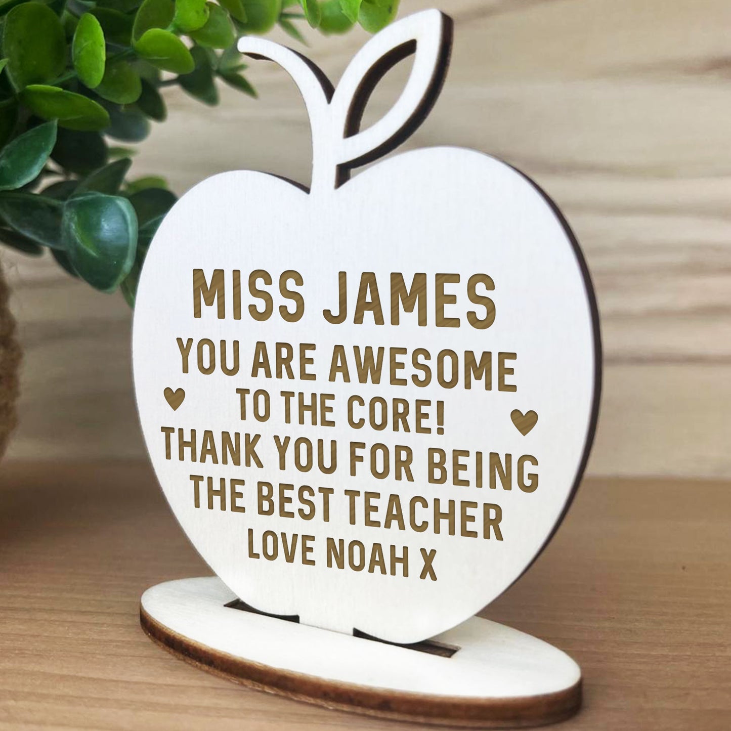 Thank You Gift For Teacher Engraved Apple Personalised