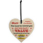 Funny Christmas Joke Gift For Mum Wood Heart Gift For Mum
