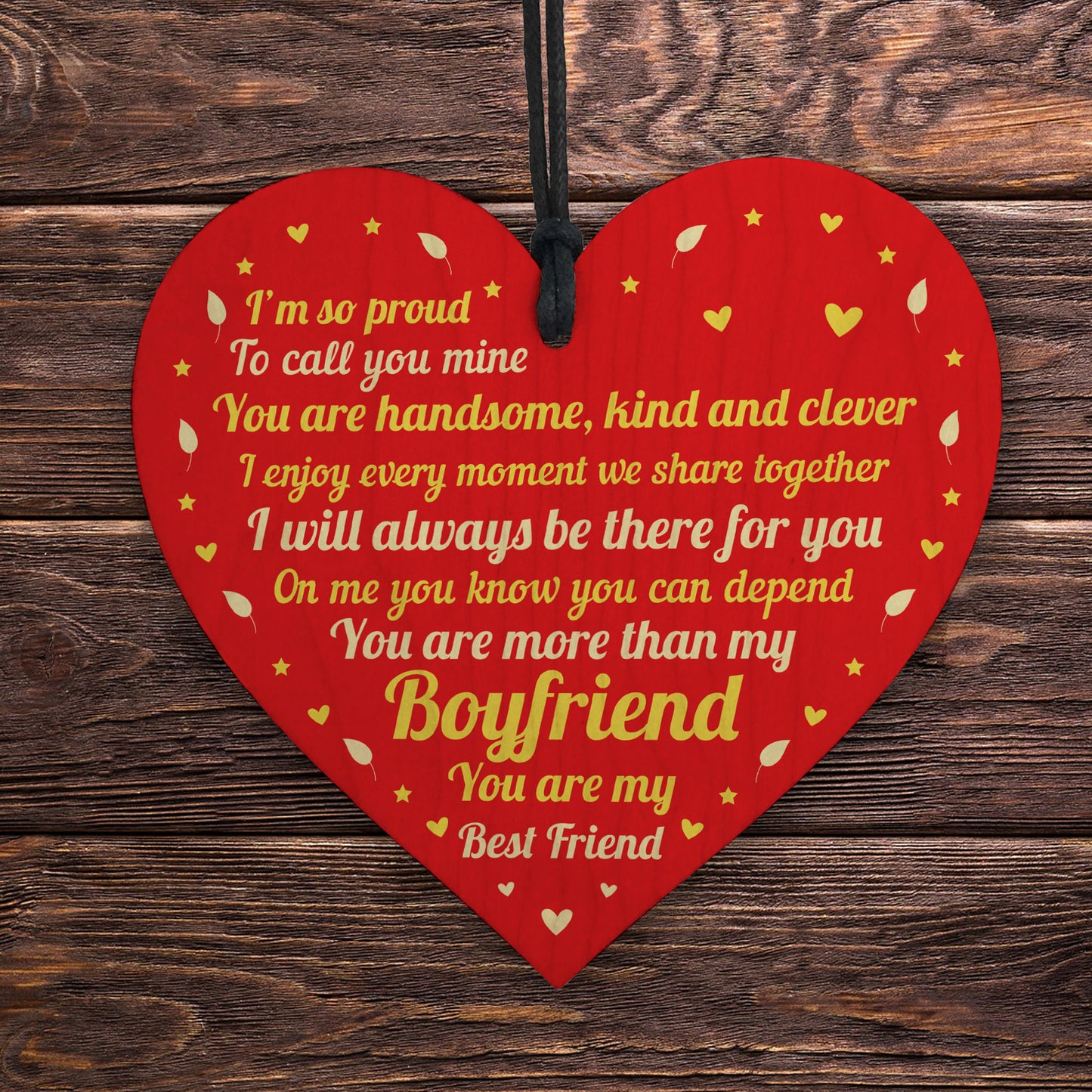 Boyfriend Gifts Wood Heart Valentines Gift Boyfriend Anniversary