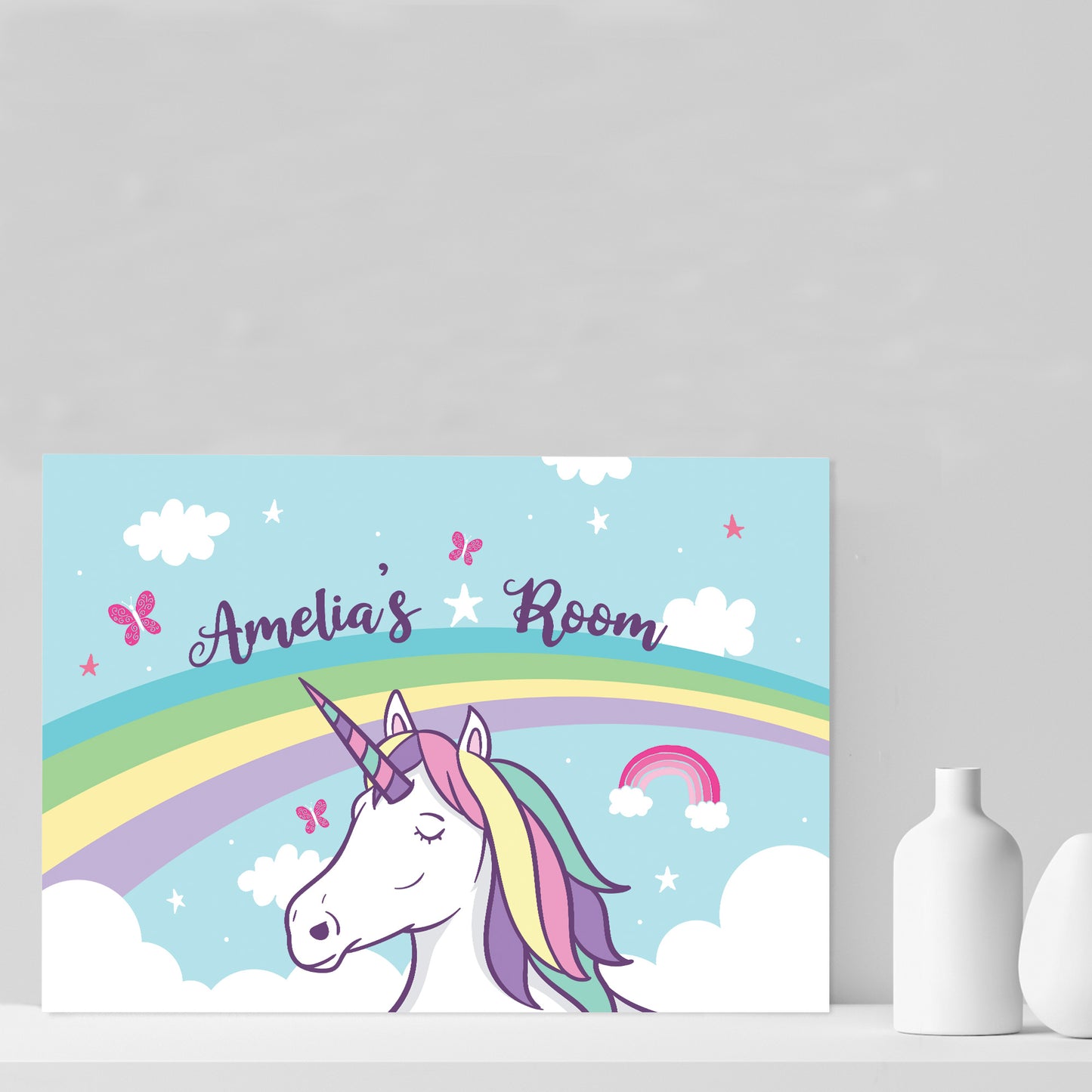 Girls Personalised Unicorn Bedroom Door Sign Birthday Daughter