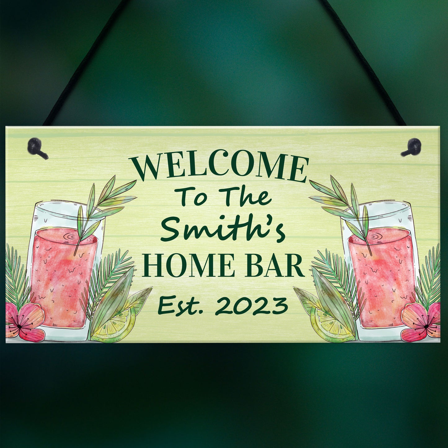 PERSONALISED Home Cocktail Bar Sign Garden Bar Home Bar Pub