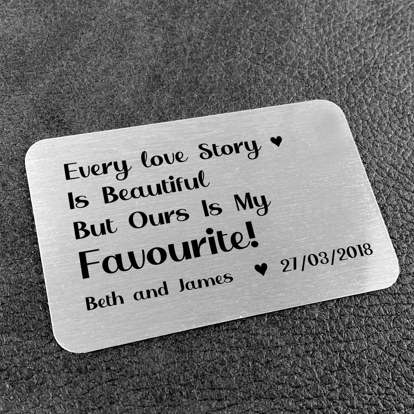 Personalised Wallet Card Valentines Gift For Him Her