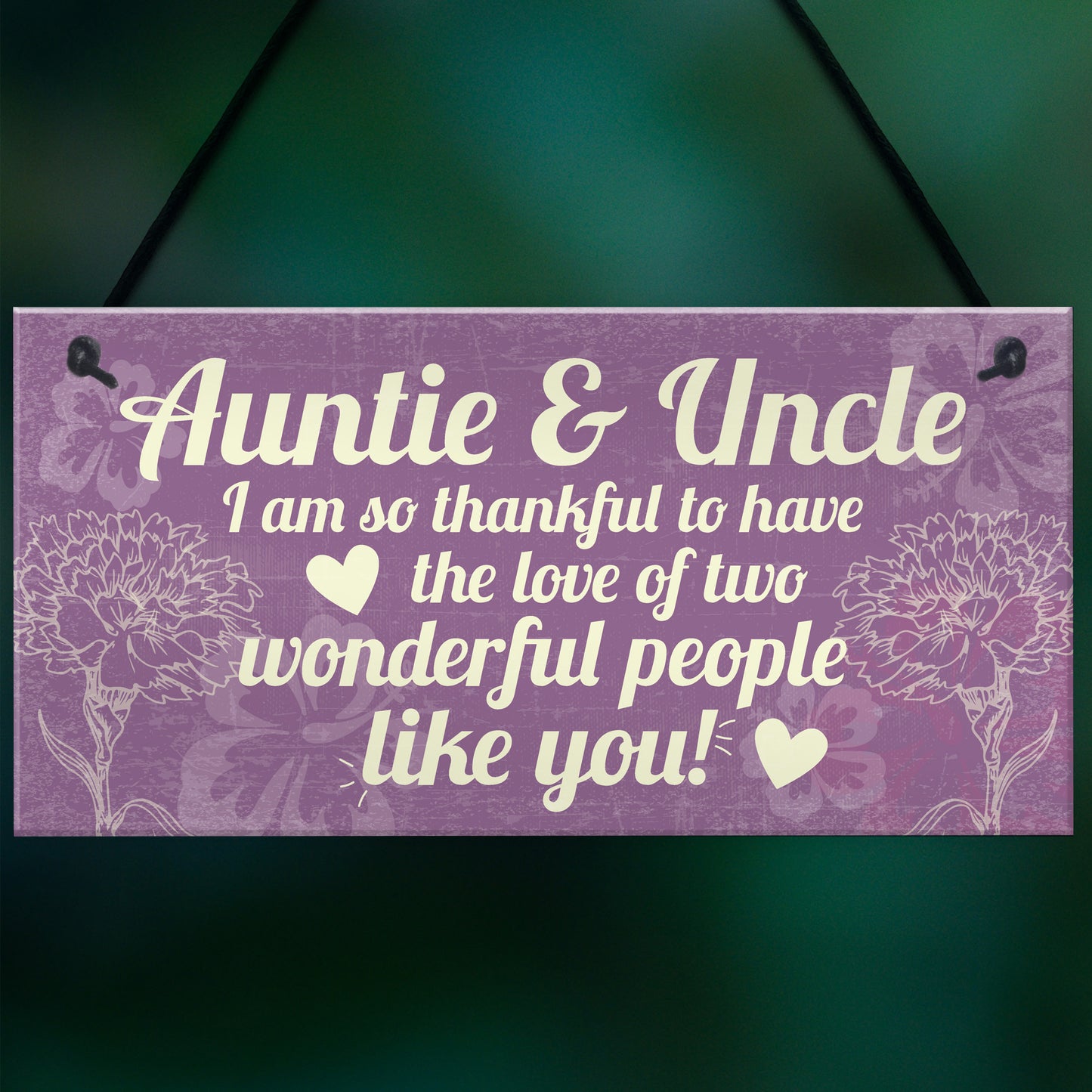 Gifts For Auntie Uncle Birthday Thank You Gift Hanging Plaque