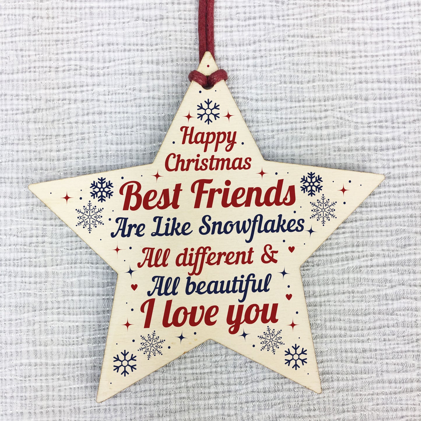 Christmas Gifts For Best Friend Wooden Baubles Tree Decoration