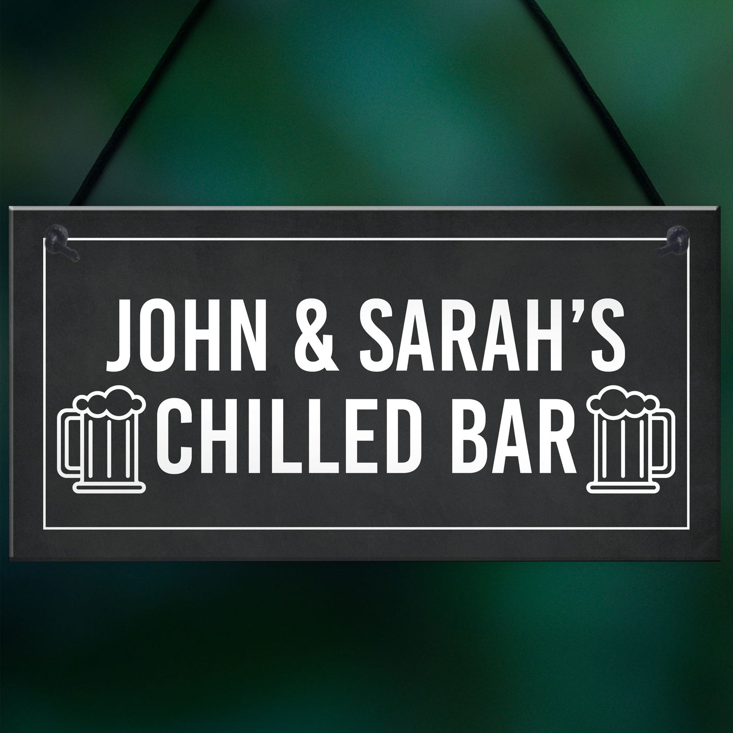 Personalised Home Bar Sign CHILLED BAR Hanging Garden Pub Sign