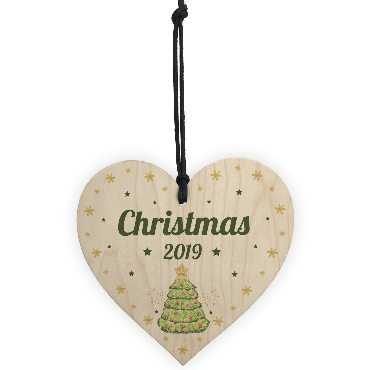 Christmas Tree Decoration Personalised Wooden Heart Xmas Bauble