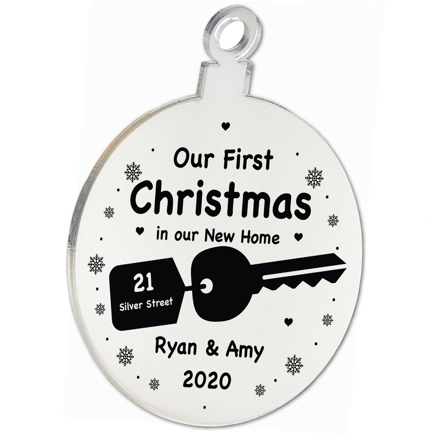 Personalised Our First Christmas Engraved Bauble New Home Gift
