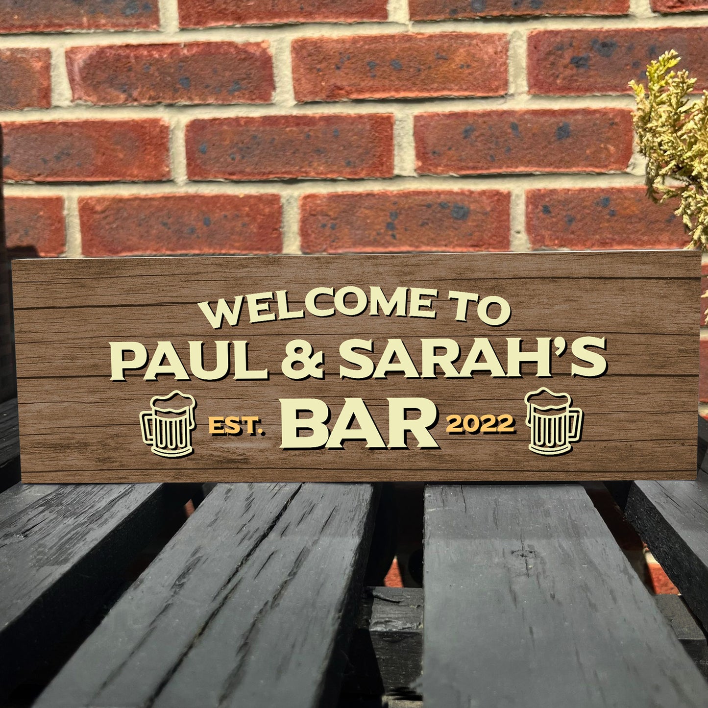 Personalised Wooden Bar Sign Custom Man Cave Plaque For Bar