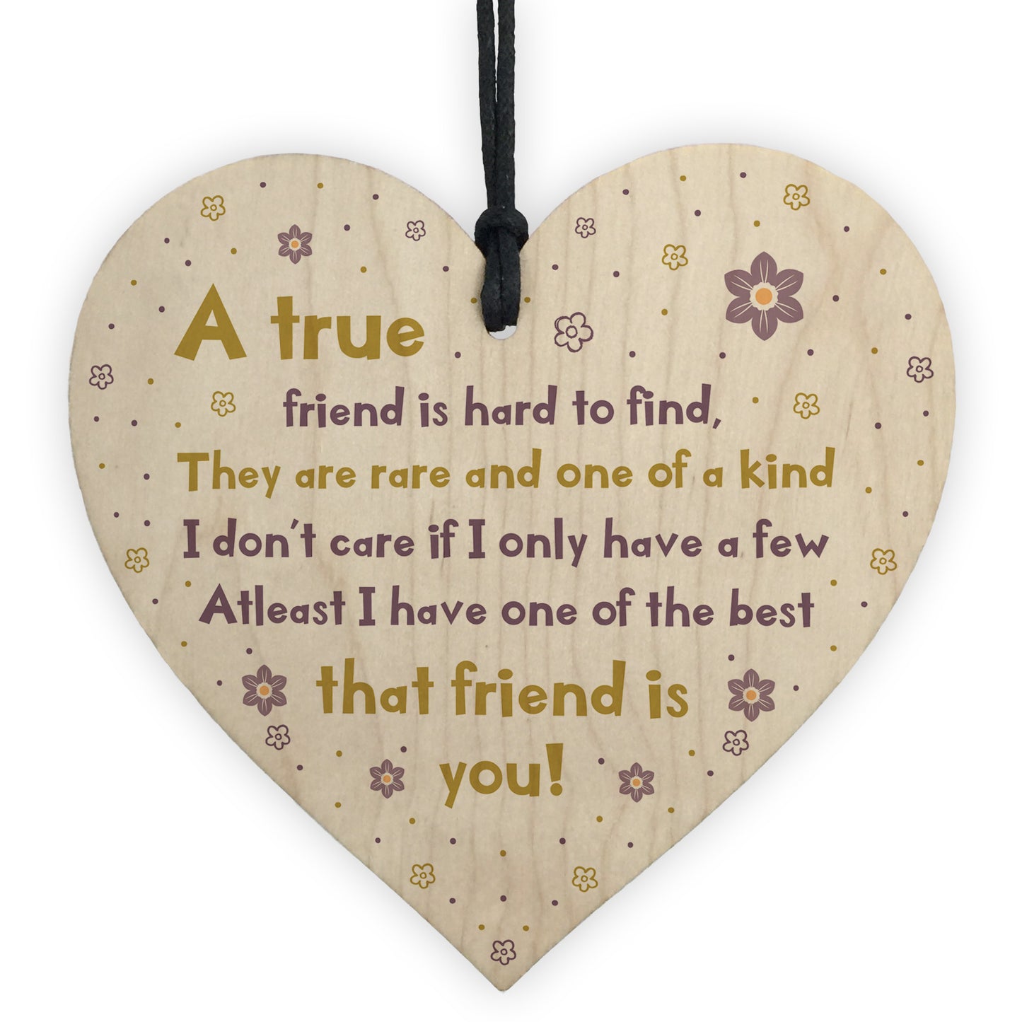 Best Friend Pack of 4 Wooden Heart Gifts For Friend Christmas