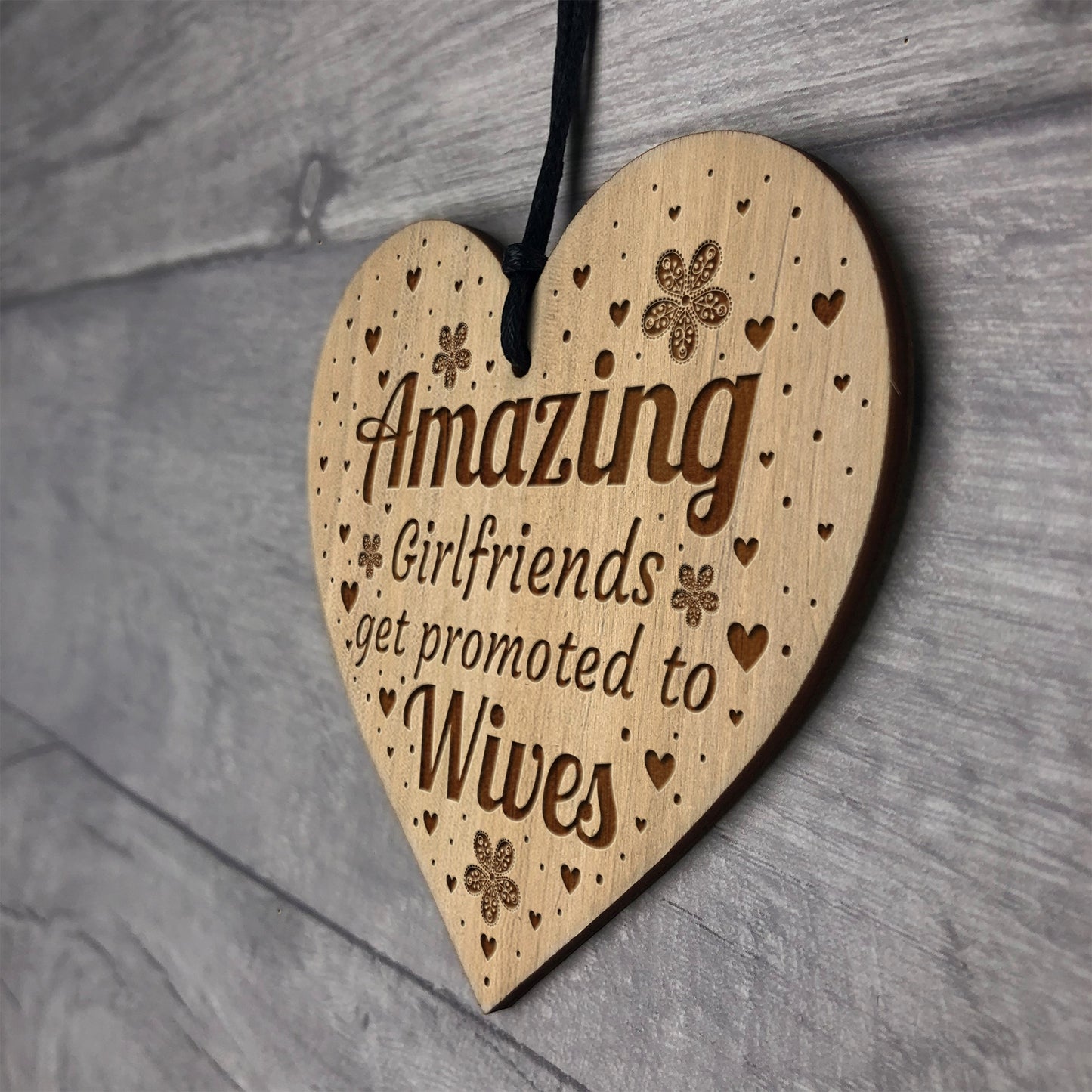 Girlfriend Gift Wife Gift Engraved Heart Engagement Wedding Gift