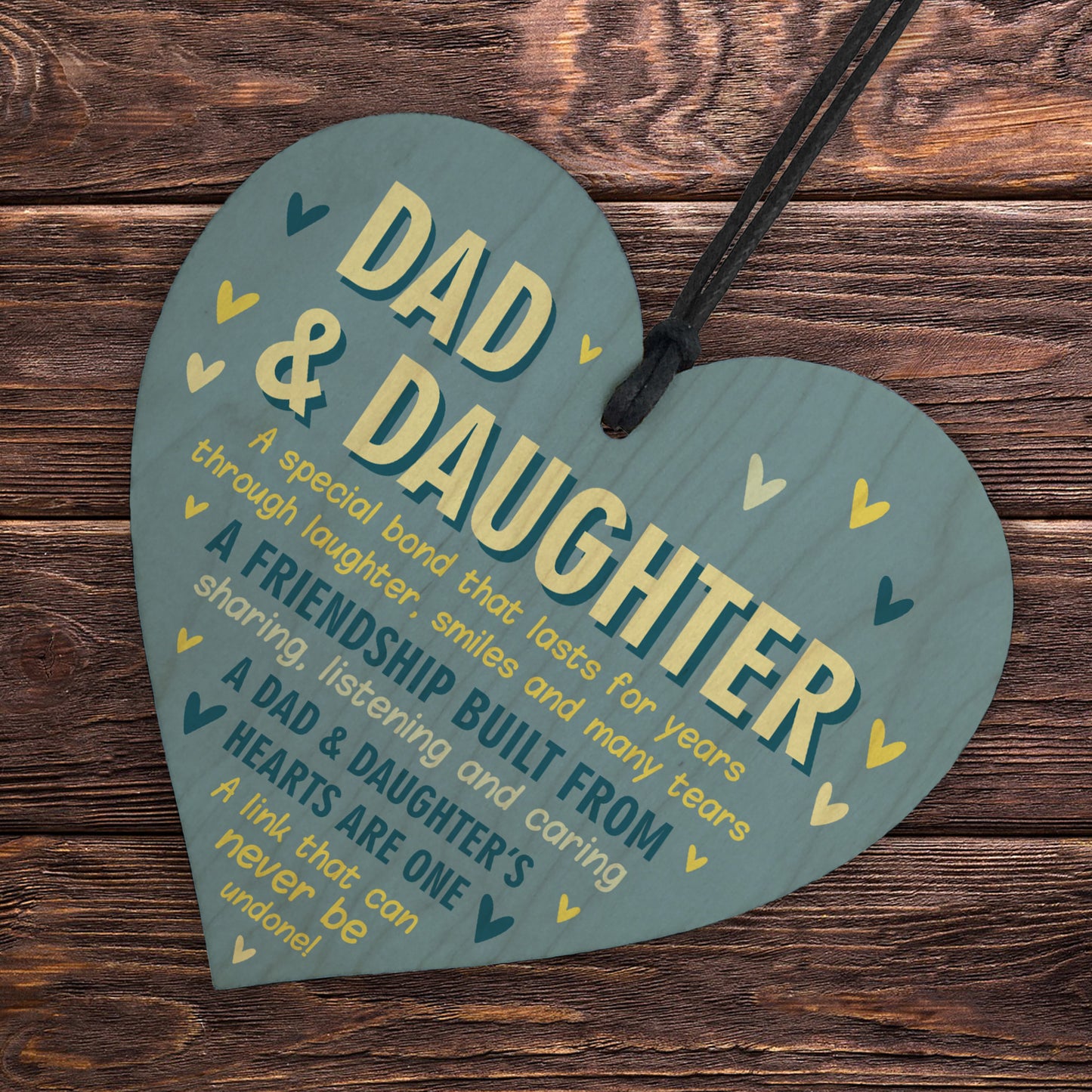 Dad And Daughter Gifts Wood Heart Sign Fathers Day Gift Birthday
