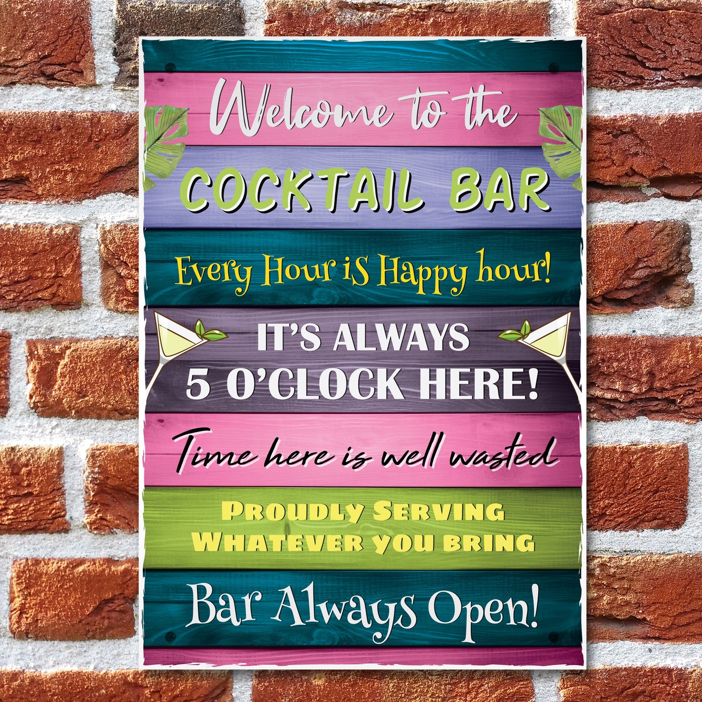 Cocktail Bar Welcome Plaque Bar Accessories Garden Bar Home