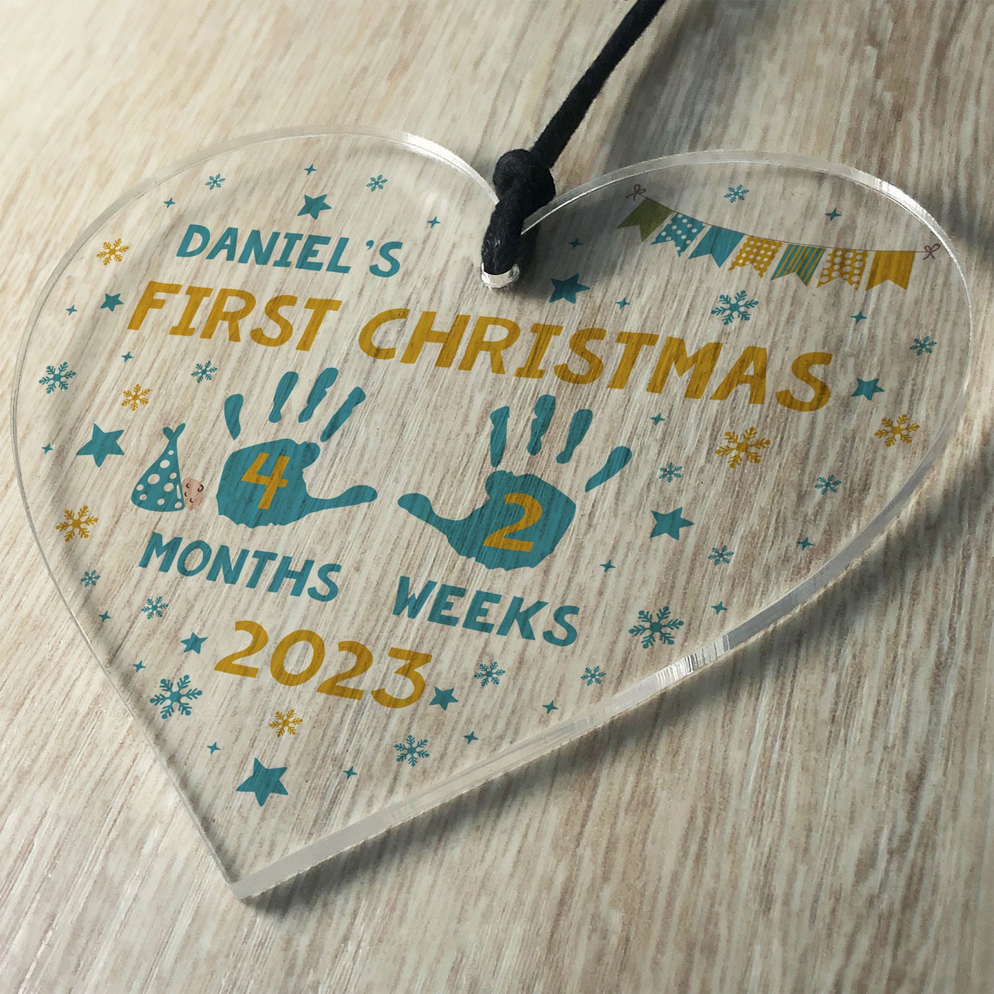 First Christmas Decoration For Baby Boy Girl Personalised Heart