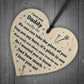 Gift For Daddy Wood Heart Daddy Birthday Xmas Gift For Him
