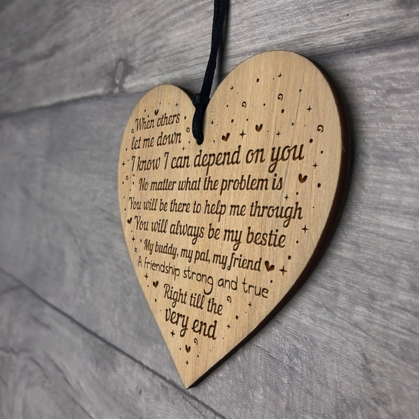Friendship Gift Sign Engraved Heart Best Friend Birthday Xmas