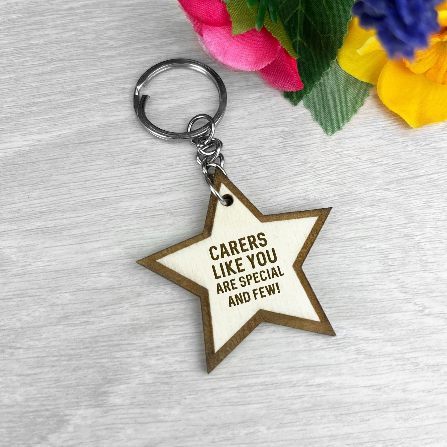 Thank You Gift For Carer Wooden Keyring Gift For Nurse