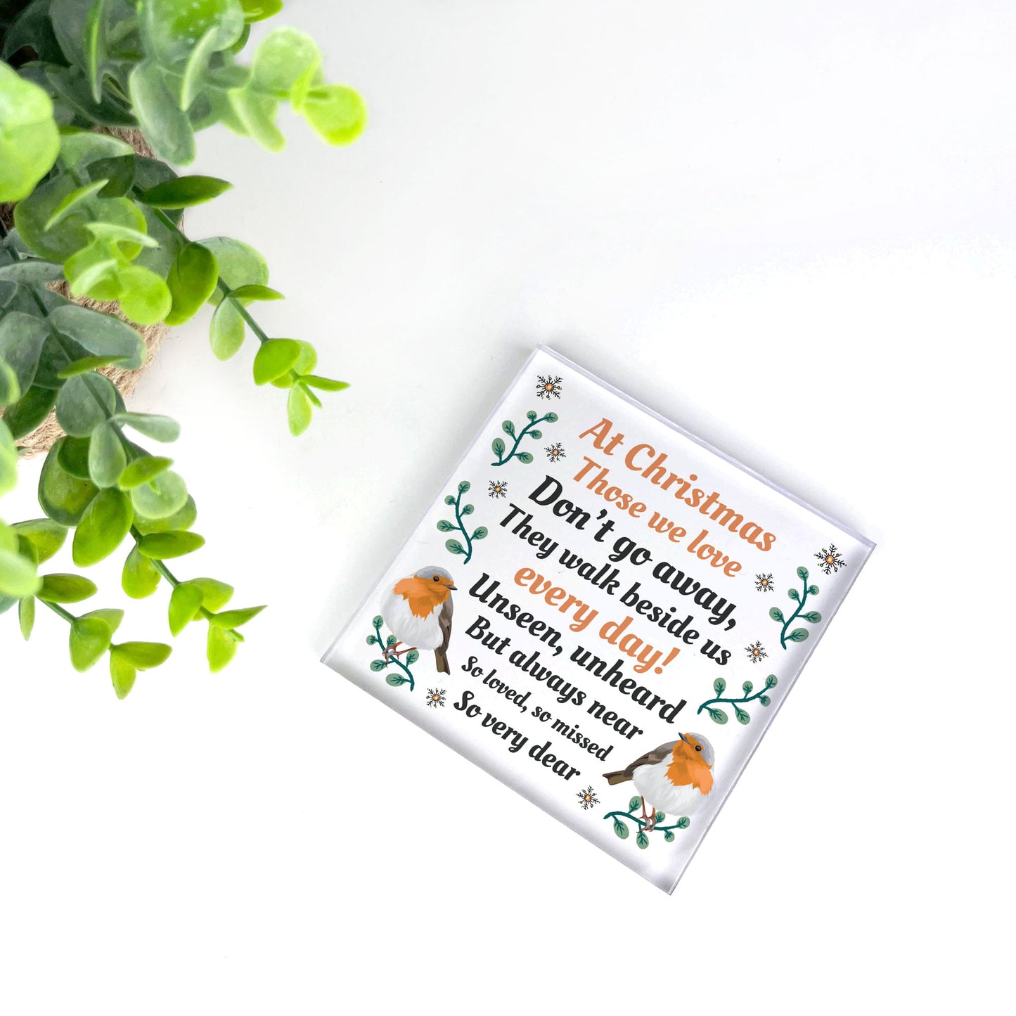 Christmas Memorial Remembrance Plaque Decoration For Mum Dad Nan