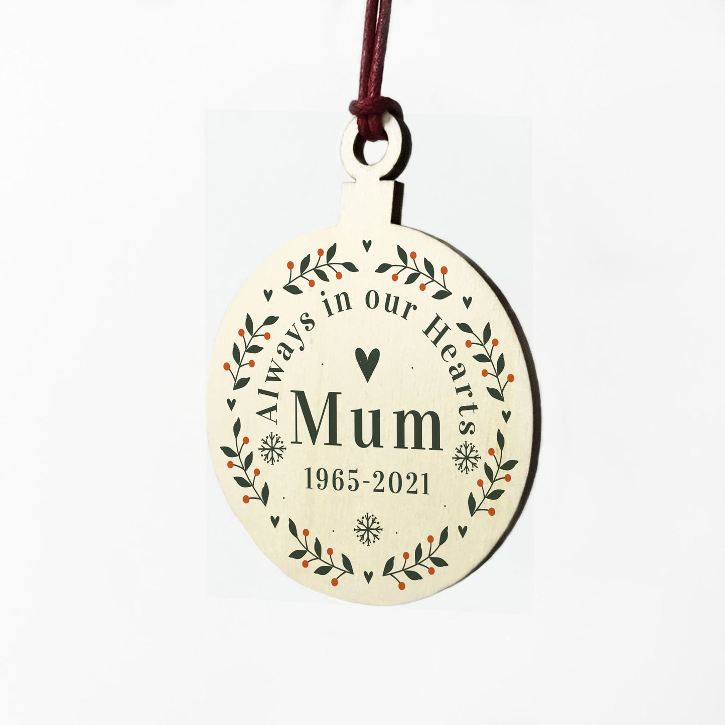 Personalised Rememberance Christmas Bauble Mum Memorial Gift