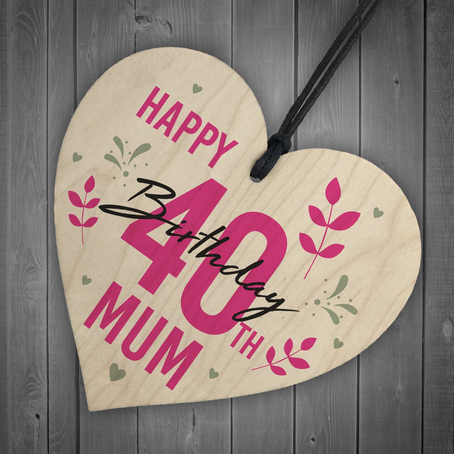 30th 40th 50th Birthday Gift For Mum Personalised Engraved Heart
