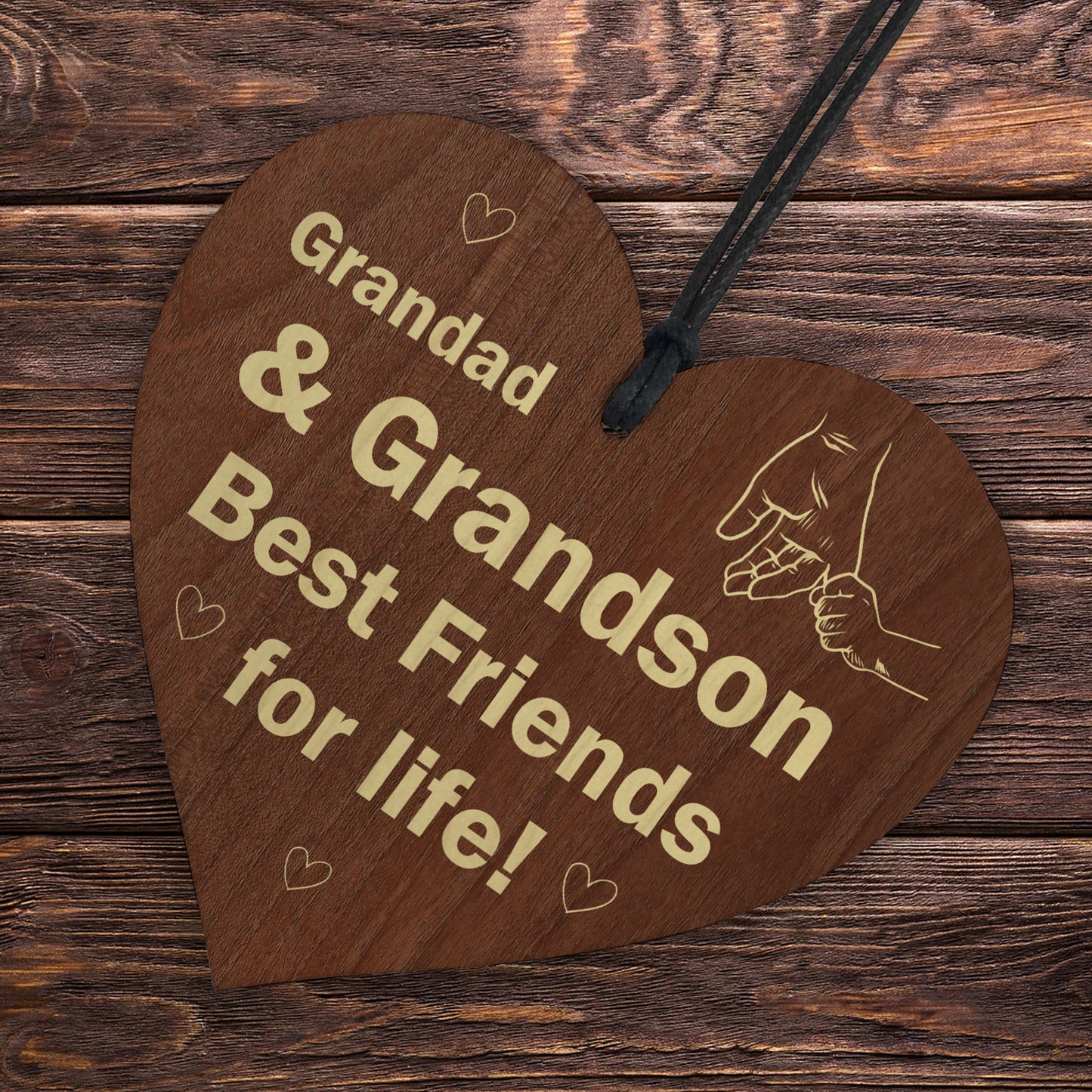 Grandad Gifts From Grandson Wood Heart Fathers Day Birthday Gift