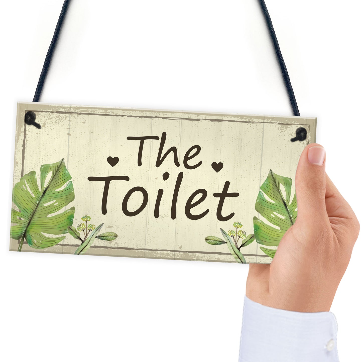 Shabby Chic Toilet Sign Door Plaque Bathroom Sign Home Decor