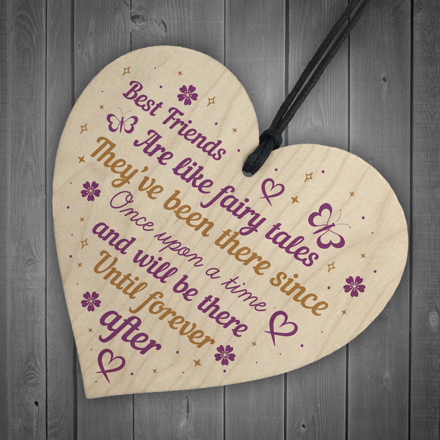 Best Friend Friendship Plaque Wooden Heart Thank You Christmas