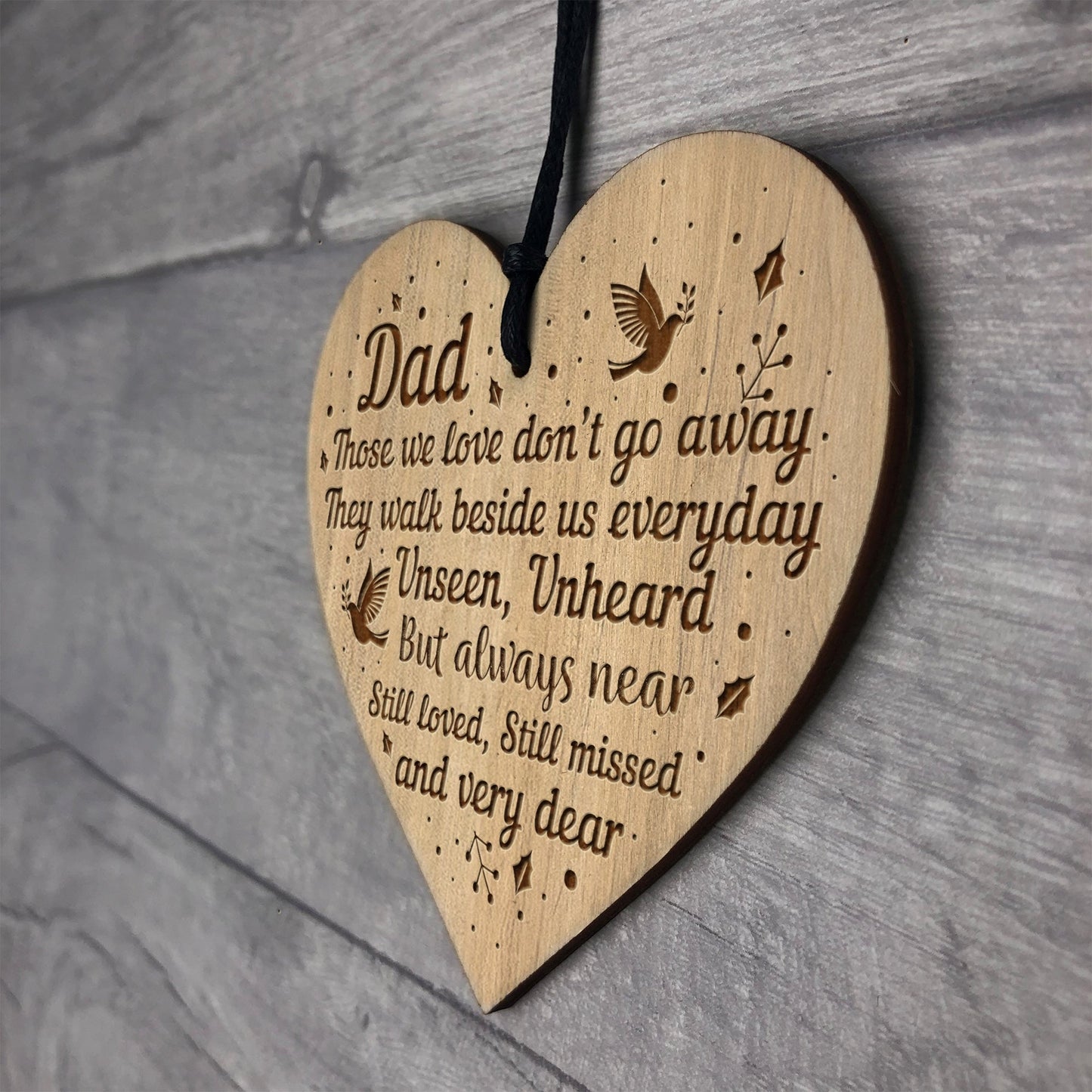 Dad Memorial Engraved Hanging Plaque In Loving Memory Sign