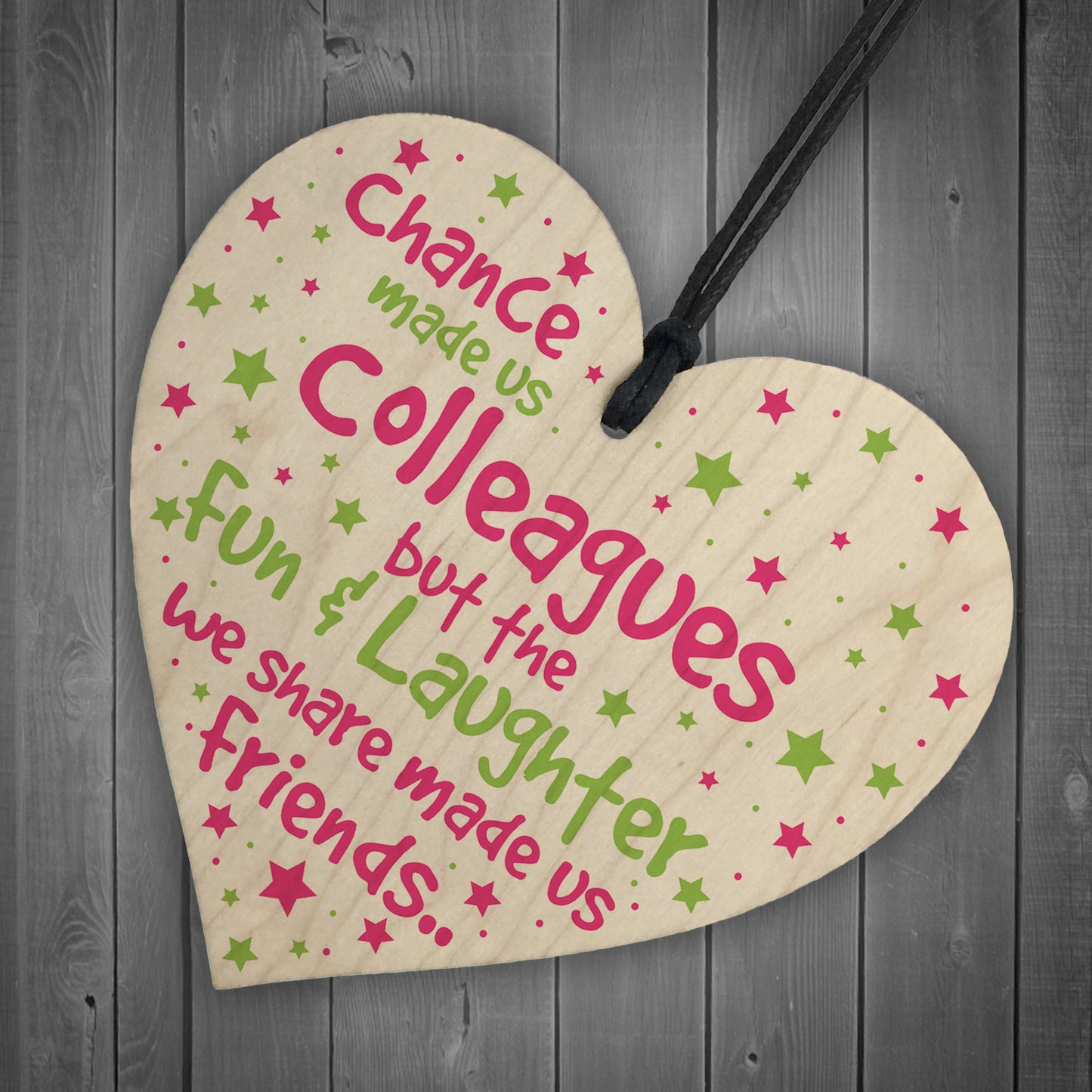 Chance Made Us Colleague Wooden Heart Fun Leaving Gift Thank You