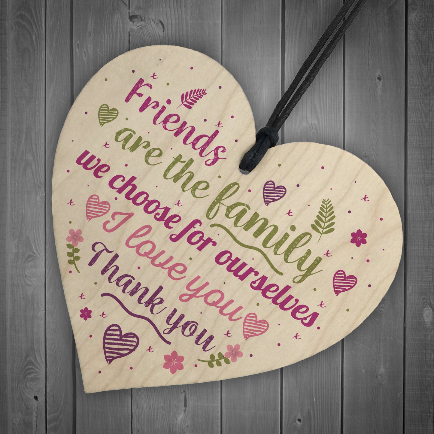 Handmade Friendship Plaque Best Friend Sign Wood Heart Gift