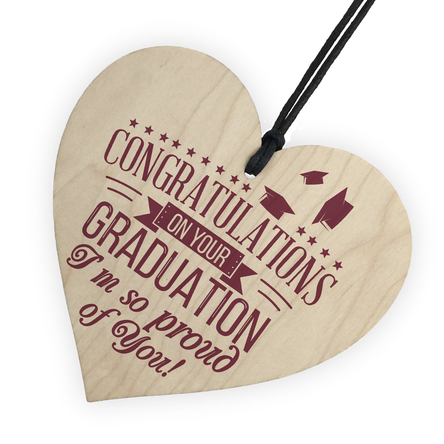 Graduation Congratulations Wooden Heart Keepsake Gift Plaque