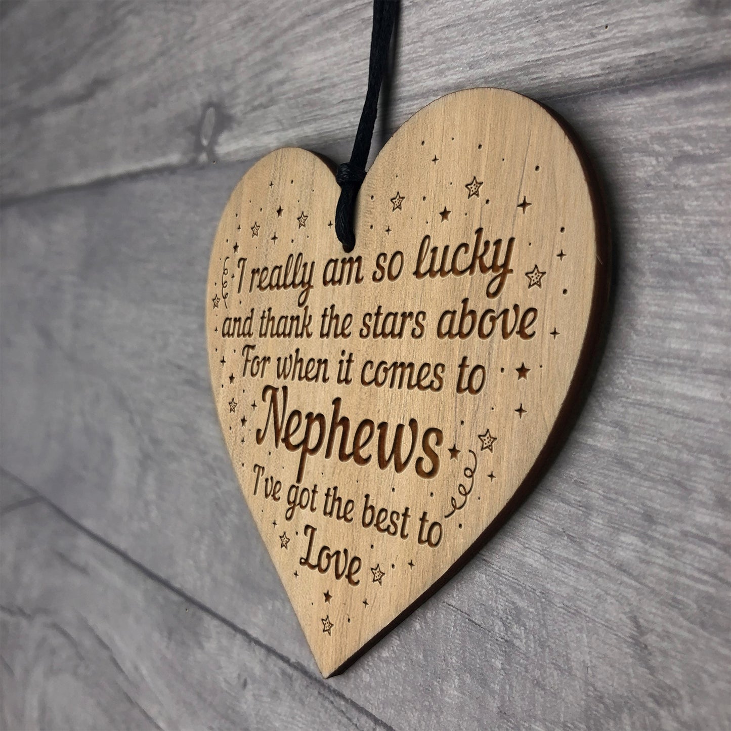 Gift For NEPHEW Engraved Heart Nephew Birthday Christmas Gift