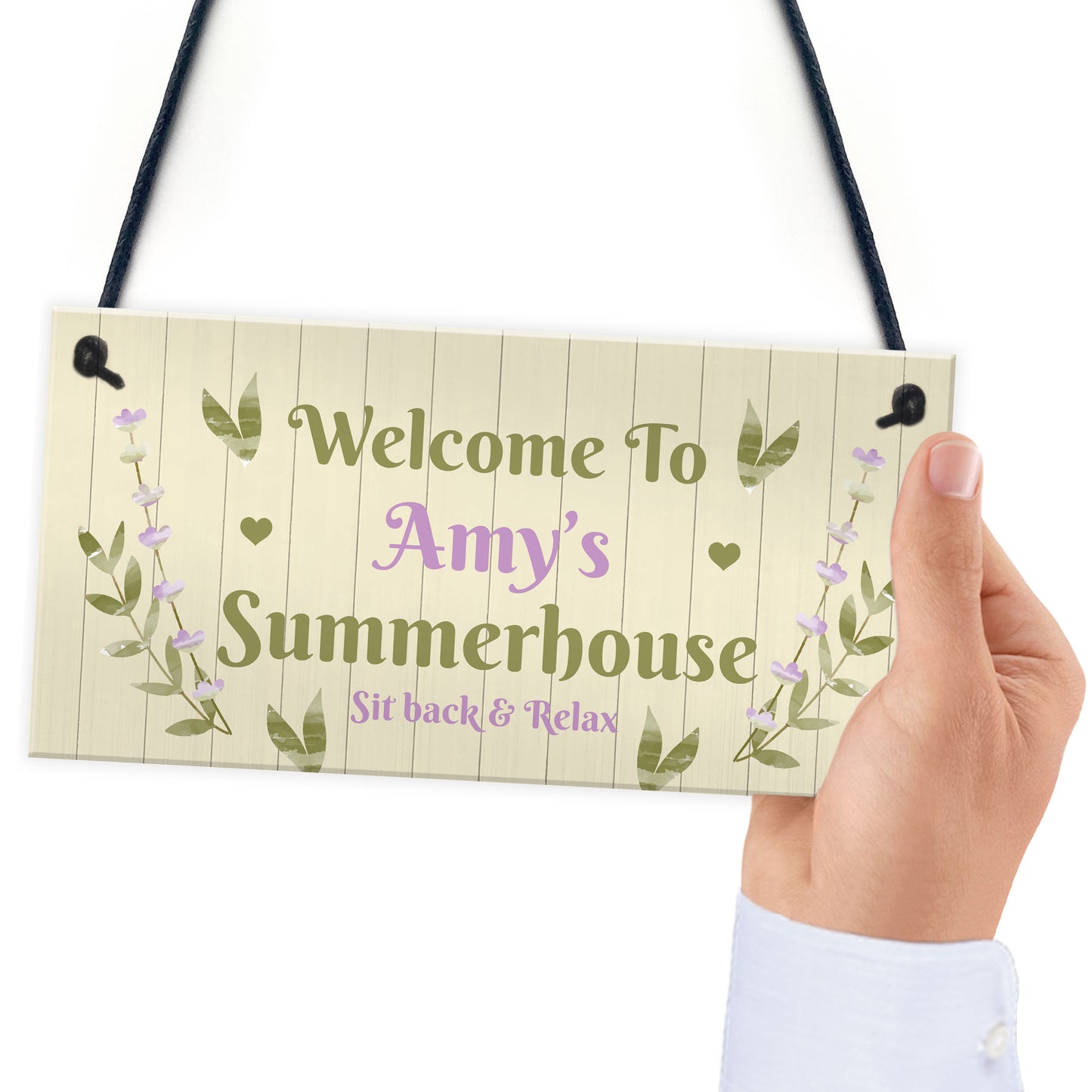 Summerhouse Decor Sign Personalised Hanging Wall Sign For Garden
