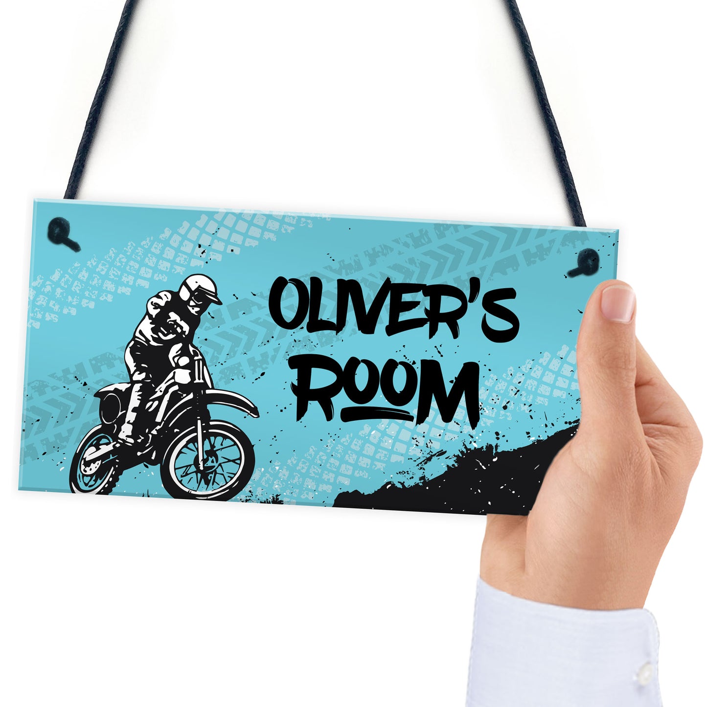 Any Names Personalised Bedroom Door Sign Motorbike Wall Decor